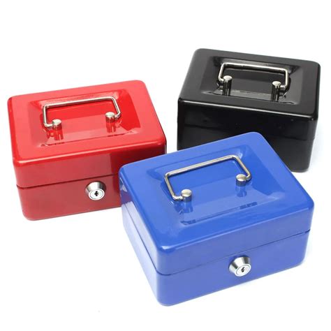 Mini Metal Cash Box, Small Safe Money Locking Box 